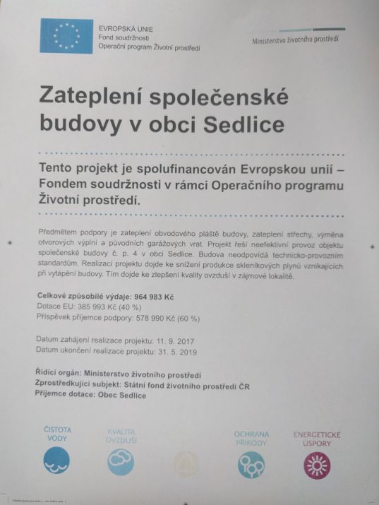 Zateplení obecní budovy čp. 4 v Hoděmyšli